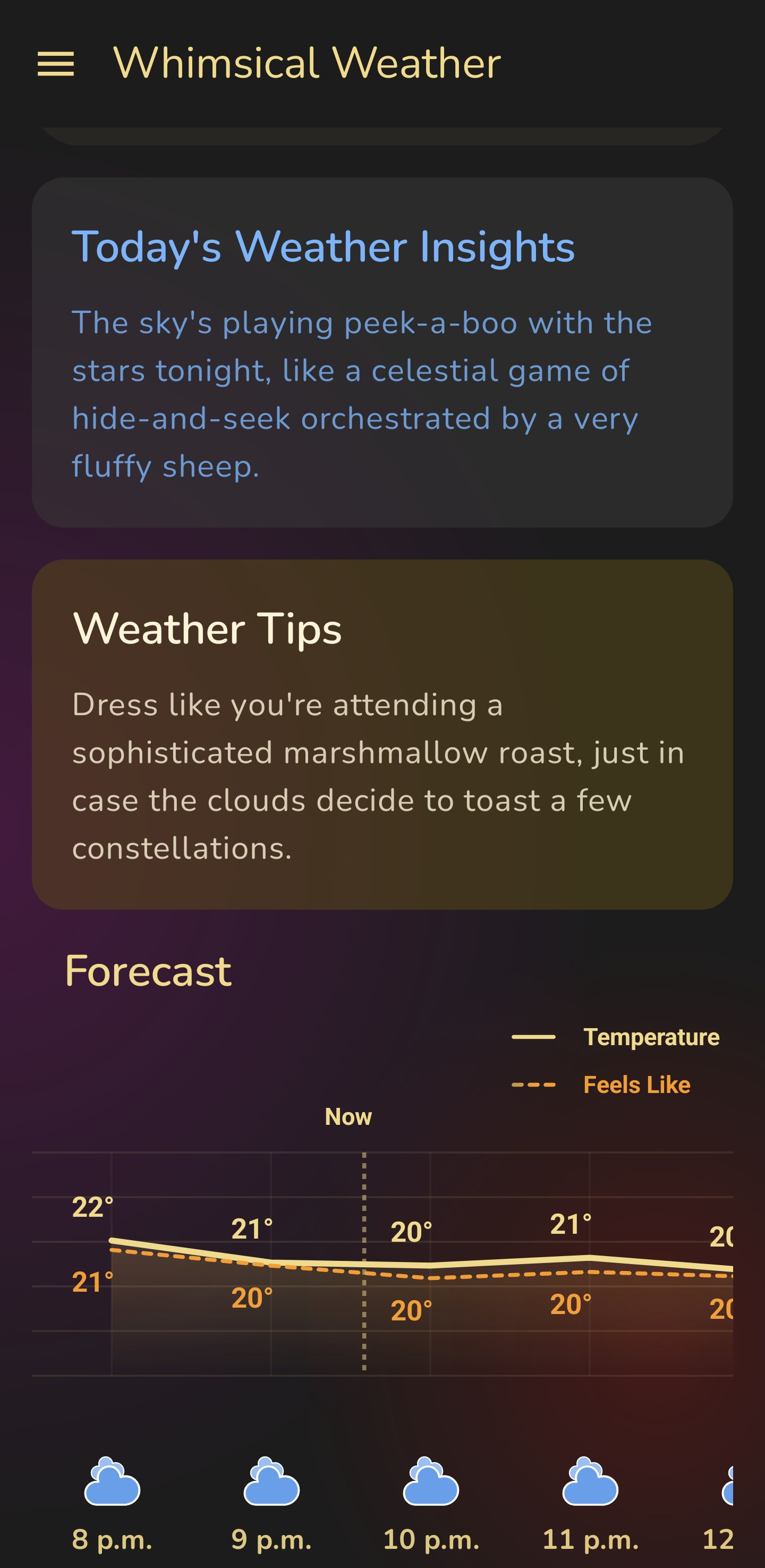 Whimsical Weather App Screenshot 2