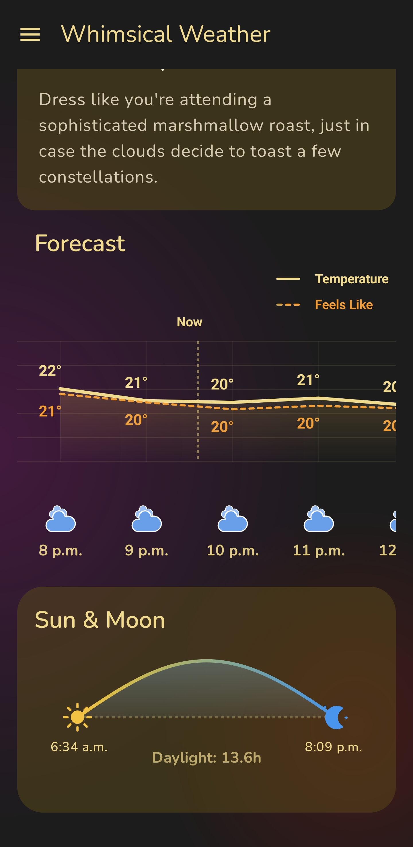 Whimsical Weather App Screenshot 3